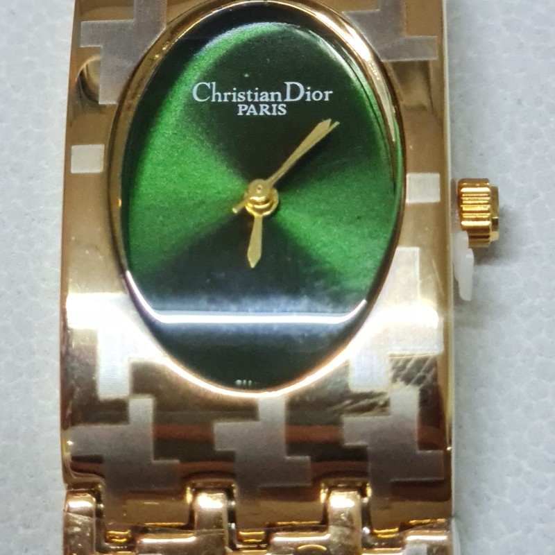 Christian Dior watch gold color and green dial