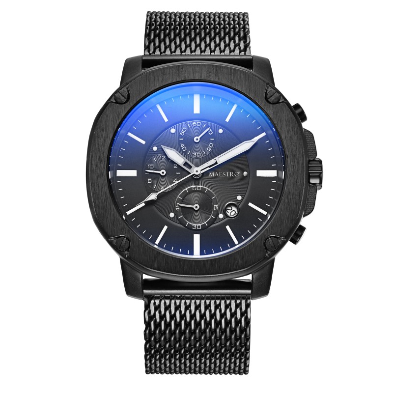 Maestro Mash Metal Watch Black